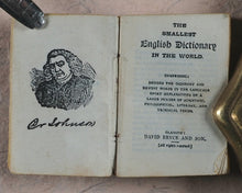 Load image into Gallery viewer, Smallest English Dictionary in the World. Bryce, David & Son. Glasgow. Circa 1896.>>Scarce miniature promo for world's largest bookshop in 1896<<