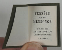 Load image into Gallery viewer, Pensées sur le mensonge. Kundig, Andrée. Genève. 1968.