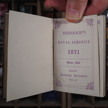Load image into Gallery viewer, Renshaw's Royal Almanack for 1871. >>RARE ROYAL MINIATURE ALMANAC<< Publication Date: 1870 CONDITION: NEAR FINE