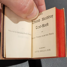 Load image into Gallery viewer, Thumb Birthday Text Book of short verses from the bible. 1900.