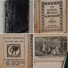 Load image into Gallery viewer, Royal Miniature Almanack for 1854. >>RARE MINIATURE ALMANAC<< Publication Date: 1854 Condition: Good. >>MINIATURE BOOK<<
