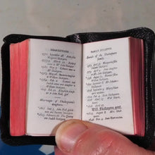 Load image into Gallery viewer, Holy Bible containing the Old and New Testaments.>>MINIATURE BOOK<< [MINIATURE COMPLETE HOLY BIBLE with SHAKESPEARE FAMILY RECORDS. Publication Date: 1919 Condition: Very Good.