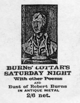 Load image into Gallery viewer, Burns, Robert. Cottar's Saturday Night and other poems. Bryce, David &amp; Son. Glasgow. 1907. Complete with original brass book holder bust of Burns.
