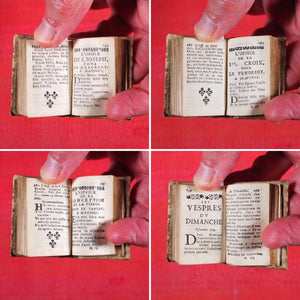 Heures de Cour contenant les sept offices de la semaine. Les 7 pseaumes, Vespres, Hymns & Les Litan avec les Prieres du matin & du soir & les Oraisons devant et apres le Commun. Publication Date: 1676 CONDITION: VERY GOOD