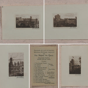 Willis, Frank (1865-1932). Original Set of Signed Artist's India Proof Miniature Line Engravings for H.M.Queen Mary. Willis, Frank (1865-1932). Whitstable, Kent. 1923.