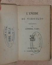 Load image into Gallery viewer, Virgilius Maro, Publius. L'Eneide, volgarizzata da Annibal Caro. Barbèra, G. Firenze. 1873. >>VIRGIL'S 'AENEID' IN UNCOMMON MINIATURE ITALIAN EDITION<<
