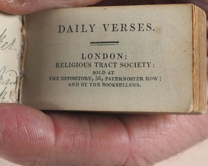 Daily Verses. Religious Tract Society. The Depository, 56 Paternoster Row. London. Circa 1836.