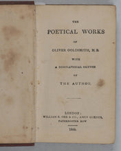 Load image into Gallery viewer, Goldsmith, Oliver [with] James Beattie [with] George Crabbe. The Poetical Works of Oliver Goldsmith [with] The Minstrel and other Poems [with] The Village and other Poems.. Orr, William S. &amp; Co. London. 1848.

