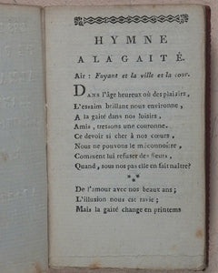Delices de Paphos, Almanach Chantant, 1803-1804. Rochette, chez, Imprimeur, rue d'Enfet, 772. Paris. 1803. >>Unrecorded French Lovers' Almanac<<