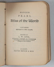 Load image into Gallery viewer, Bryce, David &amp; Son. Glasgow. Advertising. Knowledge in a Nutshell. Bryce's Pearl English Dictionary/Atlas of the world/Gazetter of the world/book of general information. Pears promo. Circa 1904.
