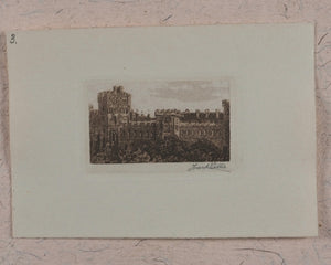 Willis, Frank (1865-1932). Original Set of Signed Artist's India Proof Miniature Line Engravings for H.M.Queen Mary. Willis, Frank (1865-1932). Whitstable, Kent. 1923.