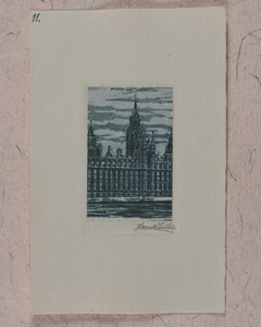 Willis, Frank (1865-1932). Original Set of Signed Artist's India Proof Miniature Line Engravings for H.M.Queen Mary. Willis, Frank (1865-1932). Whitstable, Kent. 1923.