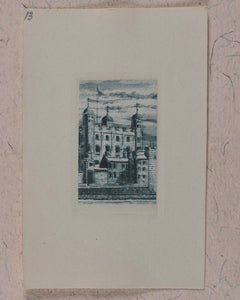 Willis, Frank (1865-1932). Original Set of Signed Artist's India Proof Miniature Line Engravings for H.M.Queen Mary. Willis, Frank (1865-1932). Whitstable, Kent. 1923.