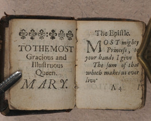 Thumb Bible. Verbum Sempiternum [and] Salvator Mundi, [by John Taylor]. F. Collins for T. Ilive. At the Nags-Head in Jewen Street. London. 1693.
