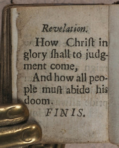 Thumb Bible. Verbum Sempiternum [and] Salvator Mundi, [by John Taylor]. F. Collins for T. Ilive. At the Nags-Head in Jewen Street. London. 1693.