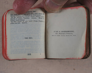 New Testament of the Lord & Saviour Jesus Christ. Translated out of original Greek & with former translations diligentlycompared & revised by H.M.'s special command. Eyre & Spottiswoode Ltd. 33 Paternoster Row E.C. London, Edinburgh & New York. [1914].