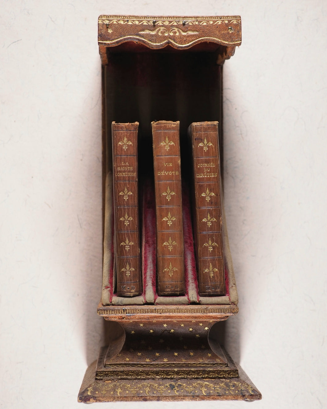François de Sales. Introduction à la Vie Dévote. [France]. 1890. Highly unusual miniature bookcase.