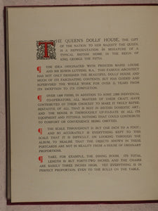 Queens Dolls House postcard album. Raphael Tuck & Sons, Ltd. Circa 1924.