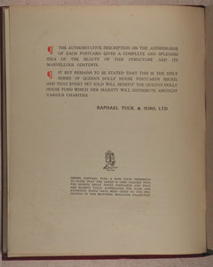 Queens Dolls House postcard album. Raphael Tuck & Sons, Ltd. Circa 1924.