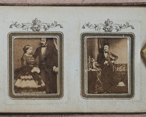Royal photograph album of albumen miniature portraits. Circa 1868.