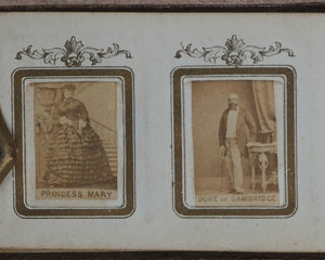 Royal photograph album of albumen miniature portraits. Circa 1868.