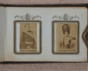 Royal photograph album of albumen miniature portraits. Circa 1868.