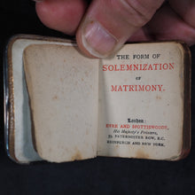 Load image into Gallery viewer, Form Of Solemnization Of Matrimony. Eyre &amp; Spottiswoode. His Majesty's Printers. 33, Paternoster Row. E.C. London, Edinburgh and New York. Circa 1900. Silver plaque.
