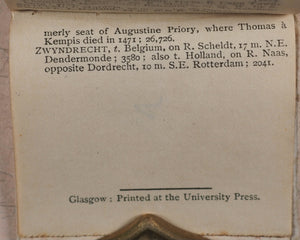 Bryce's Thumb Gazetteer of the World. Comprising the Most Recent Statistical Information and Notices of the Most Important Historical Events Associated with the Places Named, also the Last Census. Bryce, David & Son. Glasgow. 1893