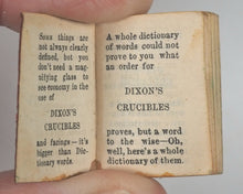 Load image into Gallery viewer, Bryce, David &amp; Son. Glasgow. Advertising. Smallest English Dictionary in the World. Dixon's Crucibles promotional edition. Glasgow. Circa 1900.
