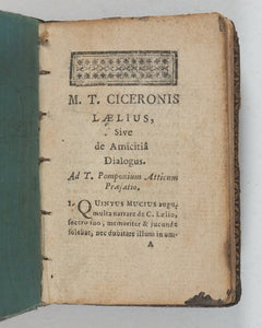 Ciceronis, M. Tullii. J.G. Graevius (editor). De Amicitia Dialogus ad T.P. Atticum. Barbou, J. Lutetiae. 1771.