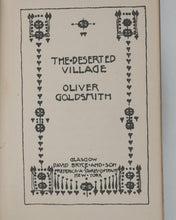 Load image into Gallery viewer, Goldsmith, Oliver. Deserted Village and other poems. Bryce, David &amp; Sons. Glasgow. Circa 1895. Dainty Little Library.
