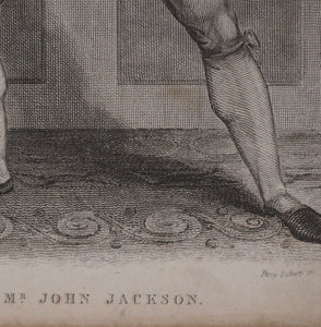 Boxing Engraving, Bare English Knuckle Pugilist John Jackson By Percy Roberts Circa 1810