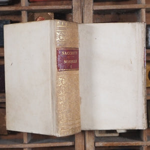 Sacchetti, Franco. Novelle cittadino fiorentino. G. Barbera, editore. Firenze. 1860. >>MINIATURE BOOKS WITH OCCULT ASSOCIATION IN GOTHIC BOOKCASE<<