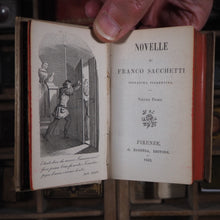 Load image into Gallery viewer, Sacchetti, Franco. Novelle cittadino fiorentino. G. Barbera, editore. Firenze. 1860. &gt;&gt;MINIATURE BOOKS WITH OCCULT ASSOCIATION IN GOTHIC BOOKCASE&lt;&lt;
