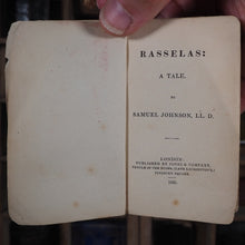 Load image into Gallery viewer, Johnson, Dr. Samuel [with] Madame [Sophie] Cottin. Rasselas: a Tale. [together with] Elizabeth; or, Exiles of Siberia. A Tale founded on facts, from the French of Madame Cottin. >>DOUBLE MINIATURE VOLUME<< Publication Date: 1835 CONDITION: GOOD
