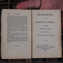 Load image into Gallery viewer, Johnson, Dr. Samuel [with] Madame [Sophie] Cottin. Rasselas: a Tale. [together with] Elizabeth; or, Exiles of Siberia. A Tale founded on facts, from the French of Madame Cottin. >>DOUBLE MINIATURE VOLUME<< Publication Date: 1835 CONDITION: GOOD
