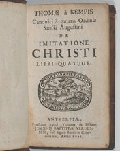Load image into Gallery viewer, KEMPIS, Thomas à. De Imitatione Christi Libri Quatuor. [Imitation of Christ] Antwerp: Prostant apud viduam &amp; filium Joannis Baptistæ Verdussen, 1696. >>MINIATURE PRAYER-BOOK<<
