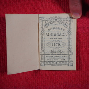 Bouquet almanack for 1879 >>MINIATURE ALMANACK WITH BOUQUET PROMO<< Publication Date: 1878 CONDITION: NEAR FINE