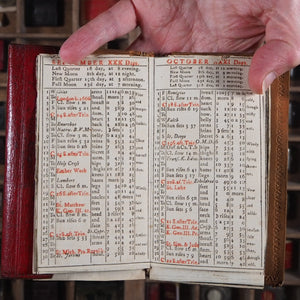 Georgian Almanack 1790-PROVENANCE NATHANIEL JARMAN- IN CONTEMPORARY RED LEATHER CASED POCKETBOOK.