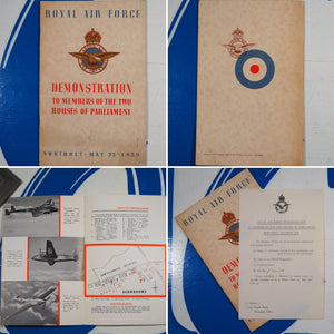 Royal Air Force Demonstration to Members of the Two Houses of Parliament. Northolt. May 23. 1939. Publication Date: 1939 Condition: Very Good
