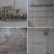 Load image into Gallery viewer, Map of England &amp; Wales Divided into Counties, Parliamentary Divisions and Dioceses. Shewing the Principal Roads, Railways, Rivers and Canals. Publication Date: 1840 Condition: Very Good
