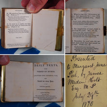 Load image into Gallery viewer, Daily Texts with verses of hymns.Adapted for general use &amp; suited for every year. >150 YEAR-OLD MINIATURE BOOK< Publication Date: 1870 Condition: Very Good

