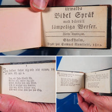 Load image into Gallery viewer, Utwalda bibel sprak med dartill lampeliga werser [Selected languages of the scriptures] >>MINIATURE BOOK<< [Clewberg, Christopher - compiler]. Publication Date: 1812. Condition: Very Good

