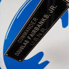 Load image into Gallery viewer, Douglas Fairbanks, Jr.&#39;s own, unique wooden desk plaque with his name and rank. Fairbanks was a Hollywood Legend and Decorated War Hero.
