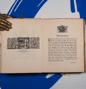 Quads for Authors, Editors, & Devils. >>MINIATURE<< Tuer, Andrew W. (editor) Publication Date: 1884 Condition: Very Good. >>MINIATURE BOOK<<