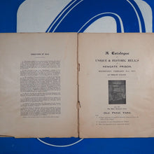 Load image into Gallery viewer, NEWGATE GAOL AUCTION CATALOGUE. Newgate Prison. Interesting Sale by Auction of Historic Relics of the Old Gaol. A Catalogue .Sold by Auction . . . On the Premises as above, On Wednesday, Feb. 4th, 1903 Publication Date: 1903 Condition: Fair
