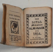 Load image into Gallery viewer, Royal Miniature Almanack for 1854. >>RARE MINIATURE ALMANAC<< Publication Date: 1854 Condition: Good. >>MINIATURE BOOK<<
