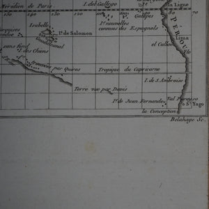 Carte réduite de la Mer du Sud selon la nouvelle Hypothèse de la Longitude. Le S[ieu]r. d'Anville. [by Jean-Baptiste Bourguignon d' Anville (1697-1782)] Publication Date: 1736 Condition: Very Good