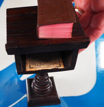 Load image into Gallery viewer, Holy Bible containing the Old and New Testaments [with lectern]. >>MINIATURE BIBLE WITH LECTERN<< Publication Date: 1919 CONDITION: VERY GOOD
