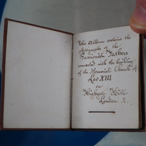 Bijou Album Containing the Photogrphs of the Passionist Fathers connected with the building of the Memorial Church of Leo xiii on Highgate Hill, London N. >>UNRECORDED MINIATURE BOOK OF PHOTOGRAPHS<< Publication Date: 1890